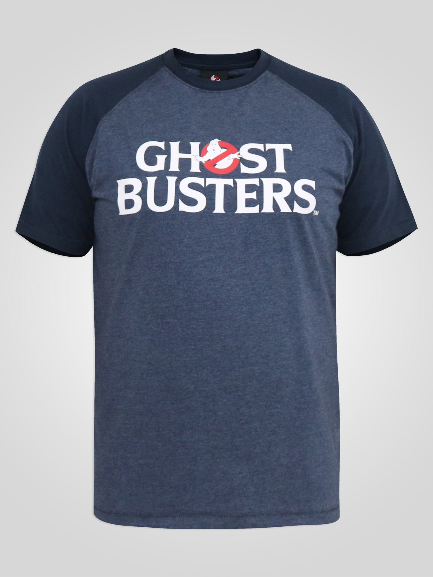 EGON -D555 Denim Marl/Navy Blue Official Licensed Ghostbusters Printed T-Shirt