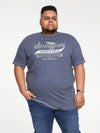 AXEL -D555 Denim Blue Marl Springfield Track& Field Printed T-Shirt