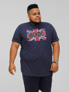DENNIS -D555 Navy Reno Official Licensed Acdc Printed Crew Neck T-Shirt