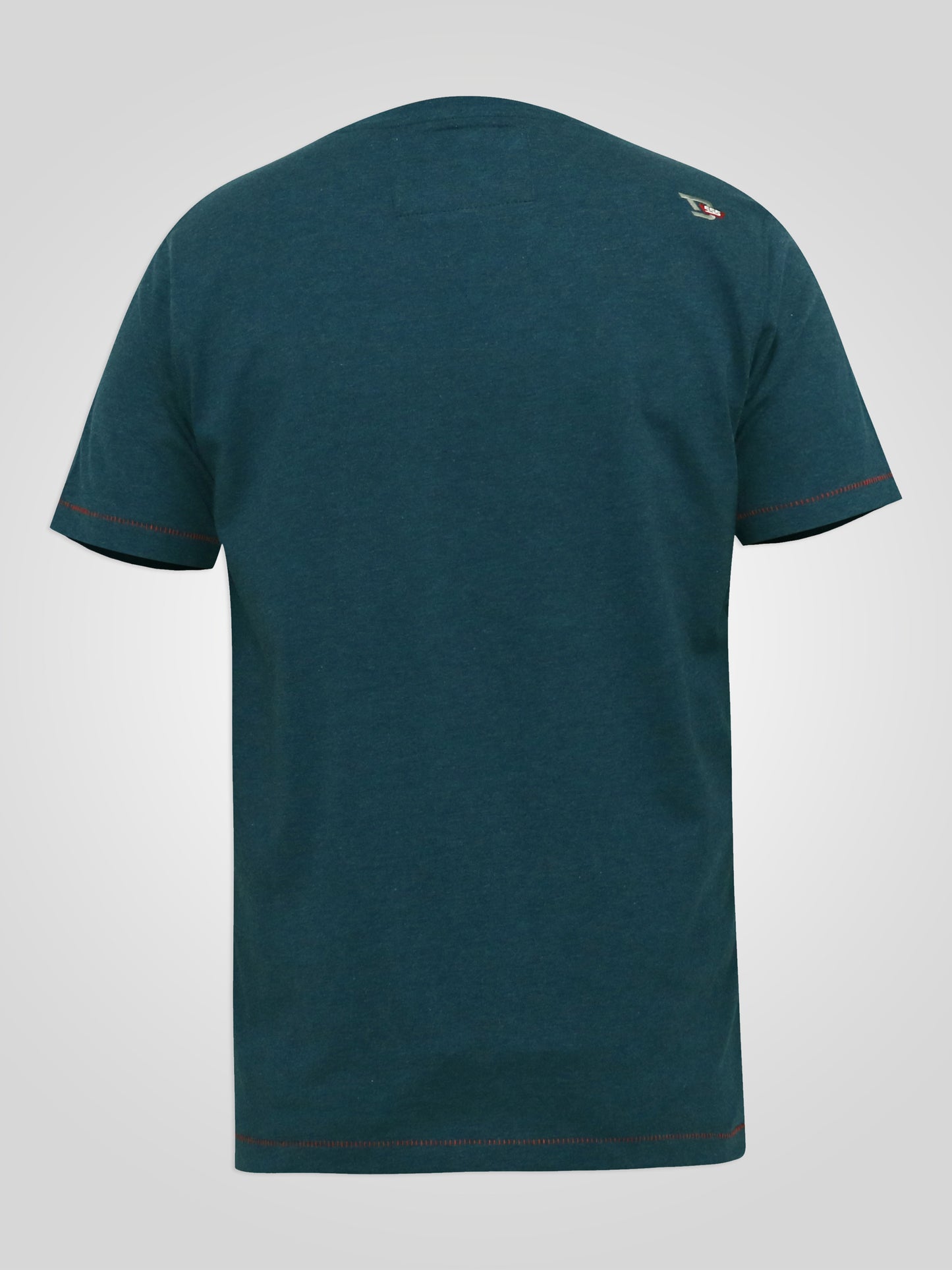 NEAL -D555 Navy Blue Twist Skull with Flames Printed Crew Neck T-Shirt