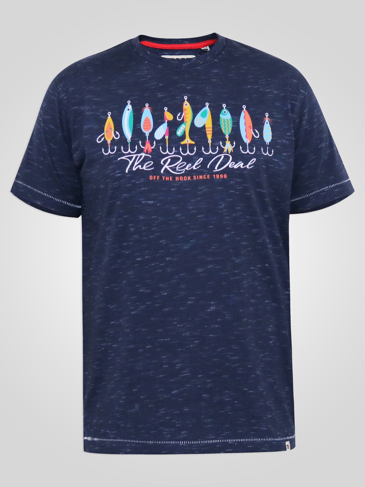 CROPWELL -D555 Navy Reno Fishing Tackle Printed Crew Neck T-Shirt
