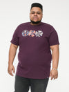 GIBBS -D555 Plum Vintage Cd'S Printed Crew Neck T-Shirt