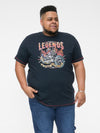 JAGGER -D555 Navy Blue Legends Motor Bike Printed Crew Neck T-Shirt
