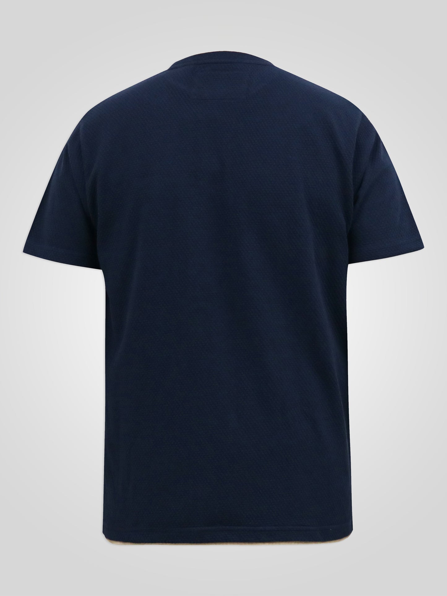 SANDFORD 1 -D555 Navy Blue Double Layer Look Waffle Textured T-Shirt