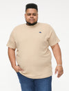 SANDFORD 2 -D555 Stone Double Layer Look Waffle Textured T-Shirt