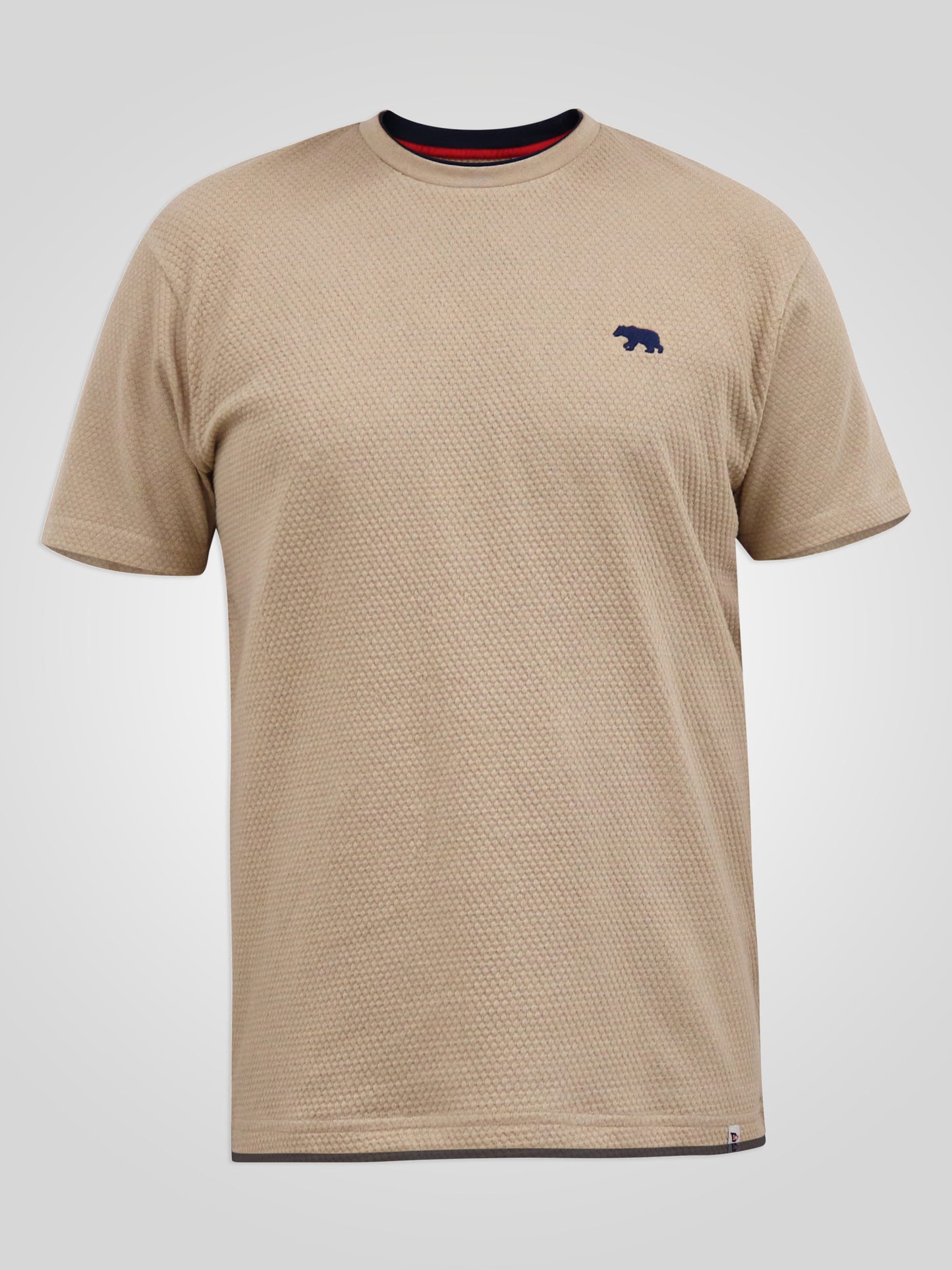 SANDFORD 2 -D555 Stone Double Layer Look Waffle Textured T-Shirt