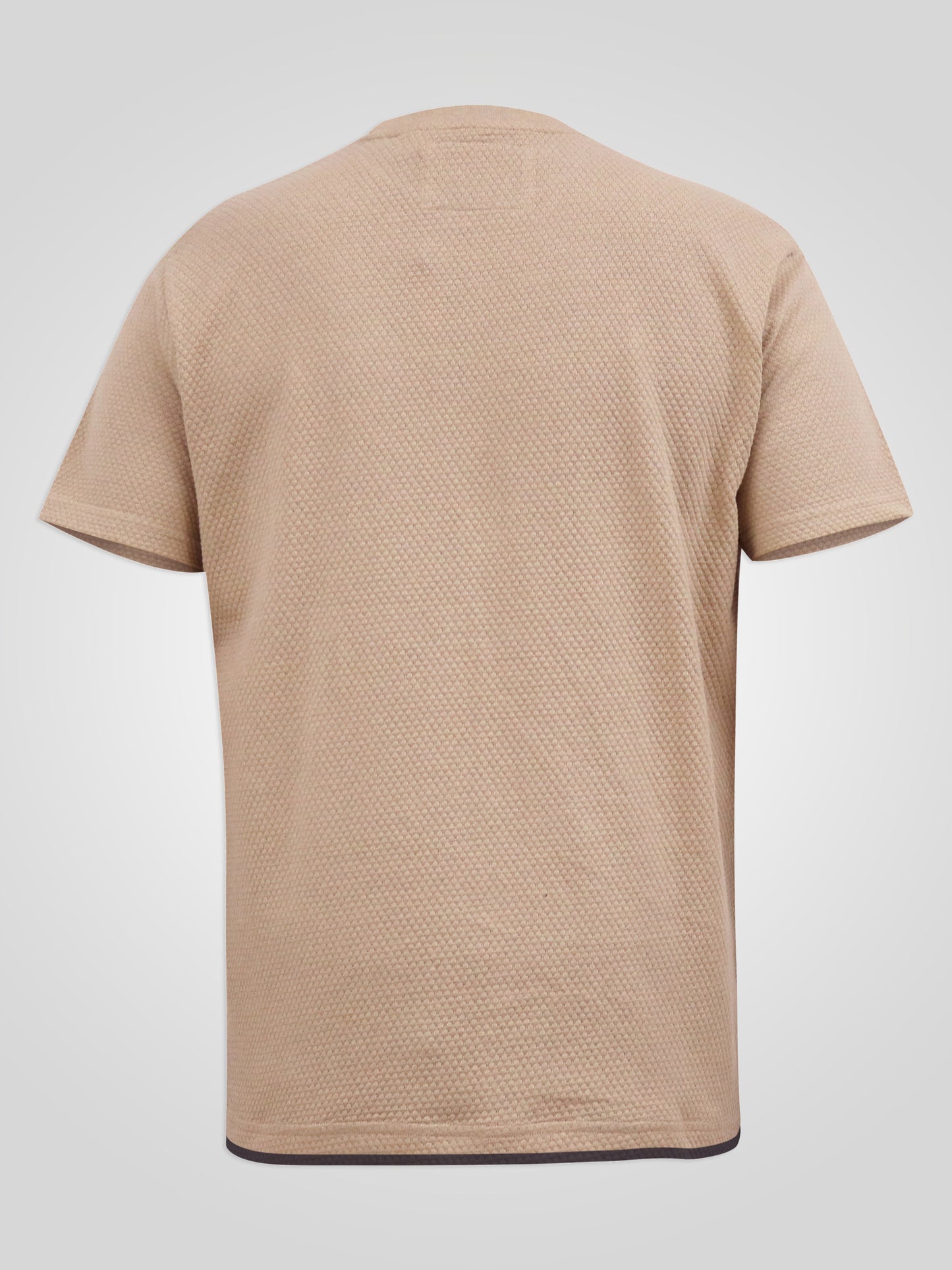 SANDFORD 2 -D555 Stone Double Layer Look Waffle Textured T-Shirt