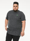 ORSTON 1 -D555 Black Reno Fabric Crew Neck T-Shirt with Chest Embroidery