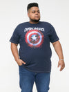 ROGERS -D555 Dark Navy Blue Official Licensed Captain America Printed T-Shirt