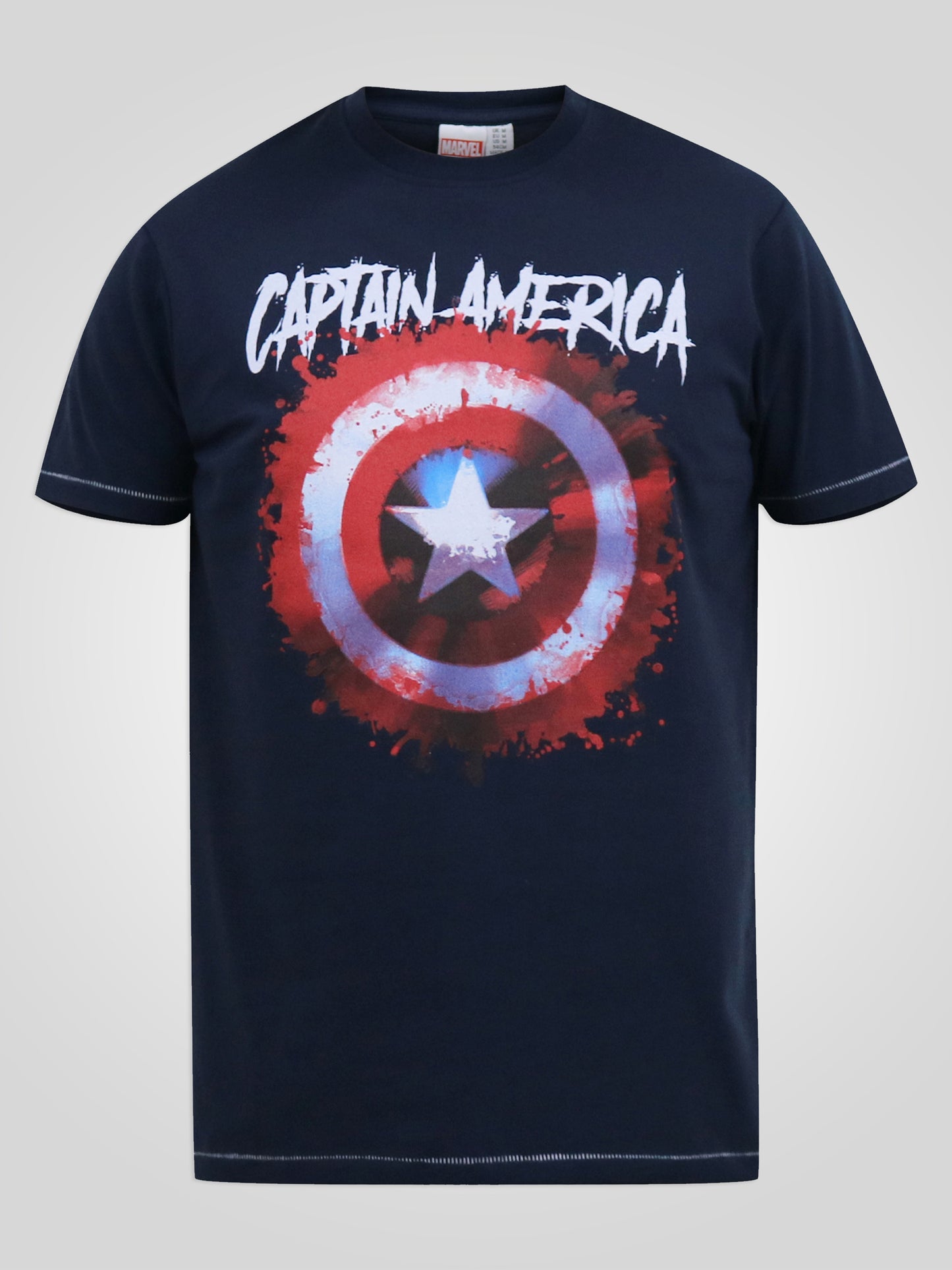 ROGERS -D555 Dark Navy Blue Official Licensed Captain America Printed T-Shirt