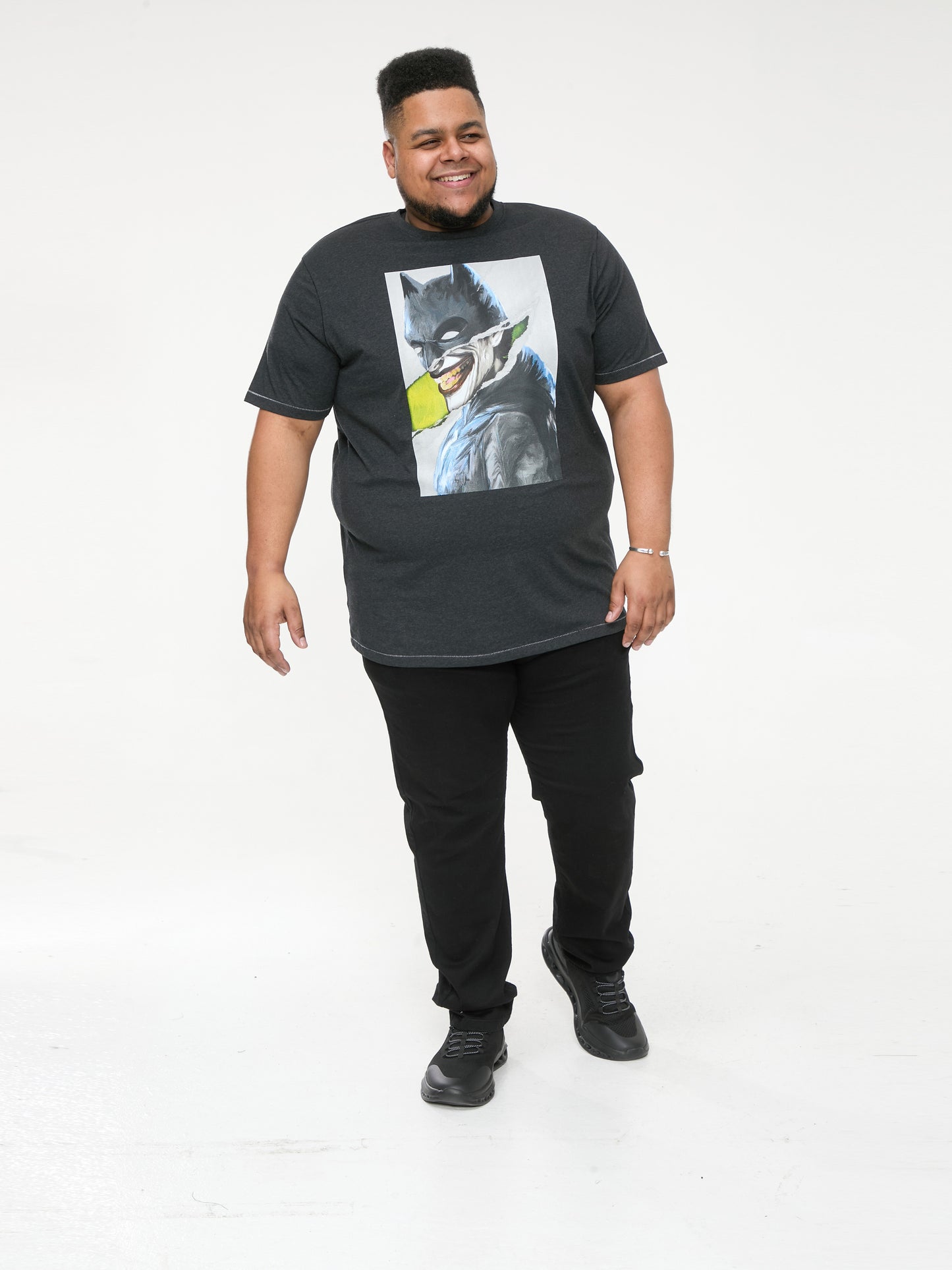 MARTIN -D555 Washed Black Official Licensed Batman Printed T-Shirt
