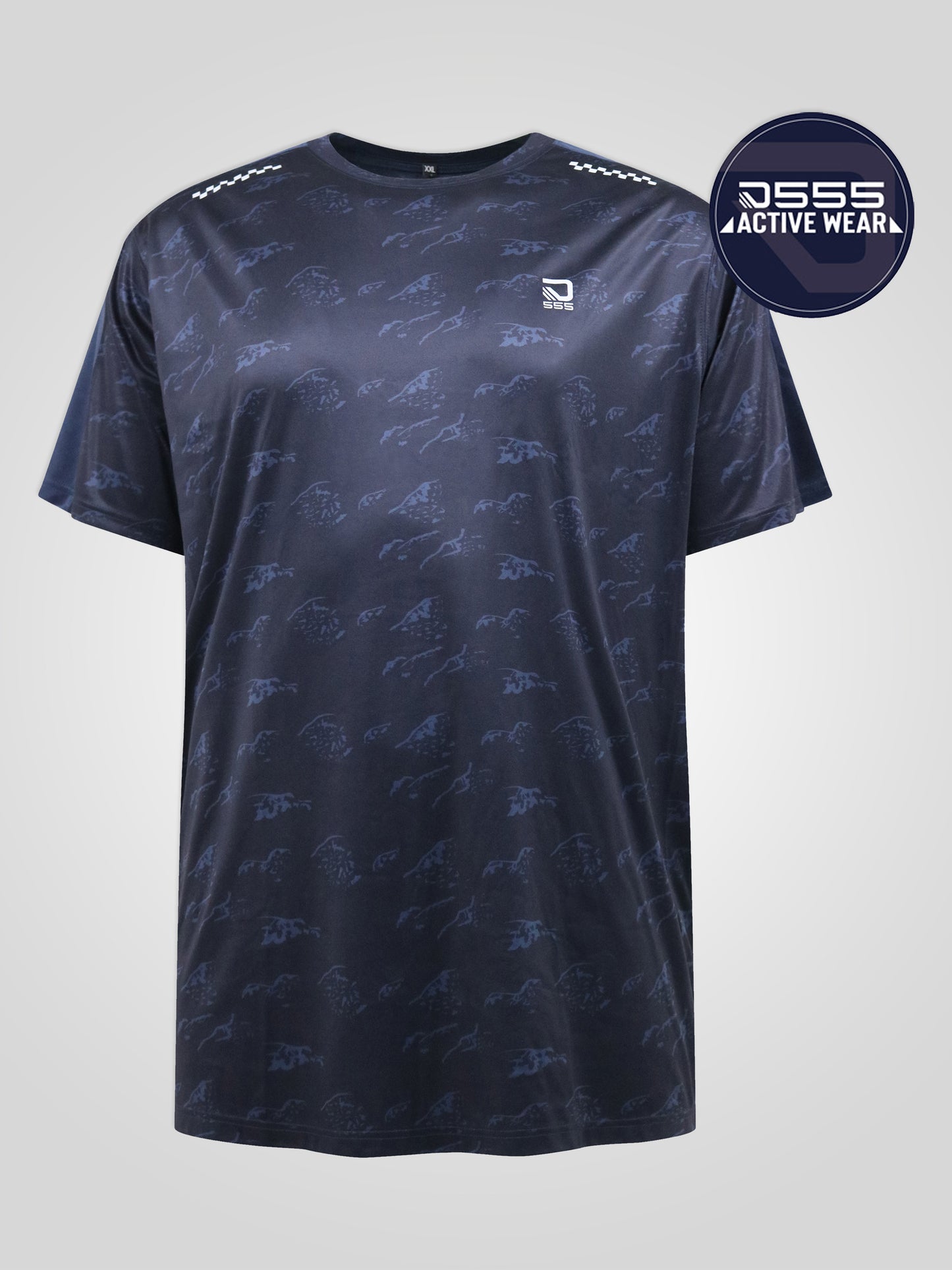 SOLIHULL -D555 Navy Blue Dry Wear Light Weight Poly Stretch Crew Neck T-Shirt