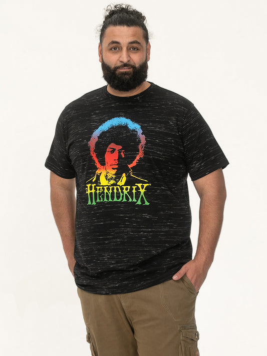 HENDRIX -D555 Black Reno Official Licensed Jimi Hendrix Print Crew Neck T-Shirt