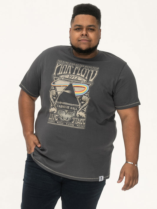 HANLEY -D555 Dark Grey Official Licensed Pink Floyd Crew Neck T-Shirt