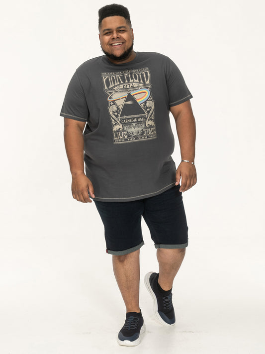 HANLEY -D555 Dark Grey Official Licensed Pink Floyd Crew Neck T-Shirt