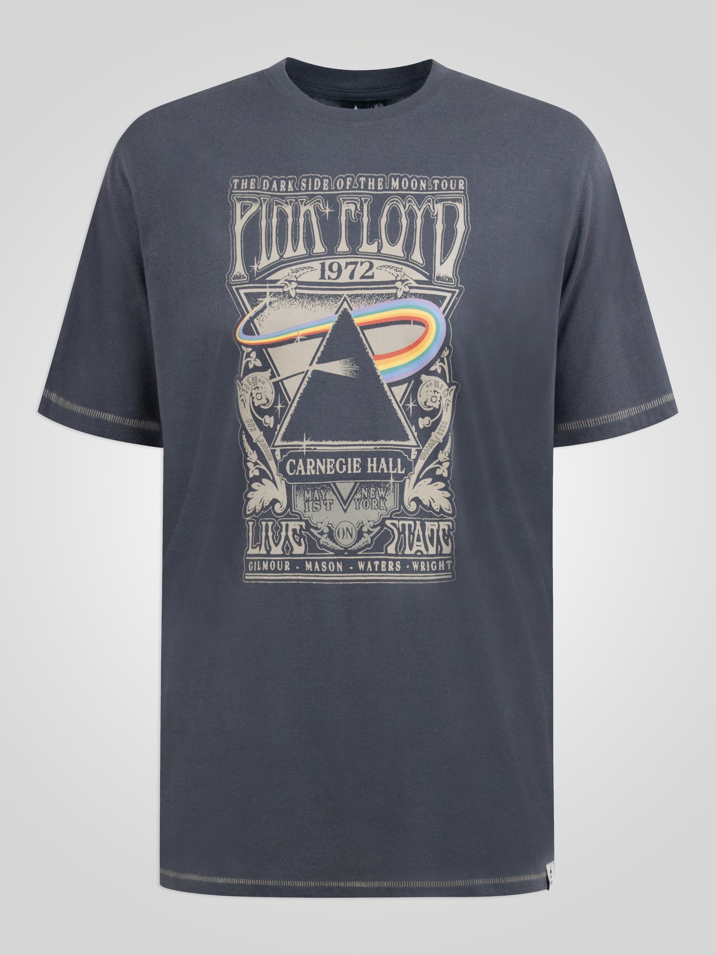 HANLEY -D555 Dark Grey Official Licensed Pink Floyd Crew Neck T-Shirt