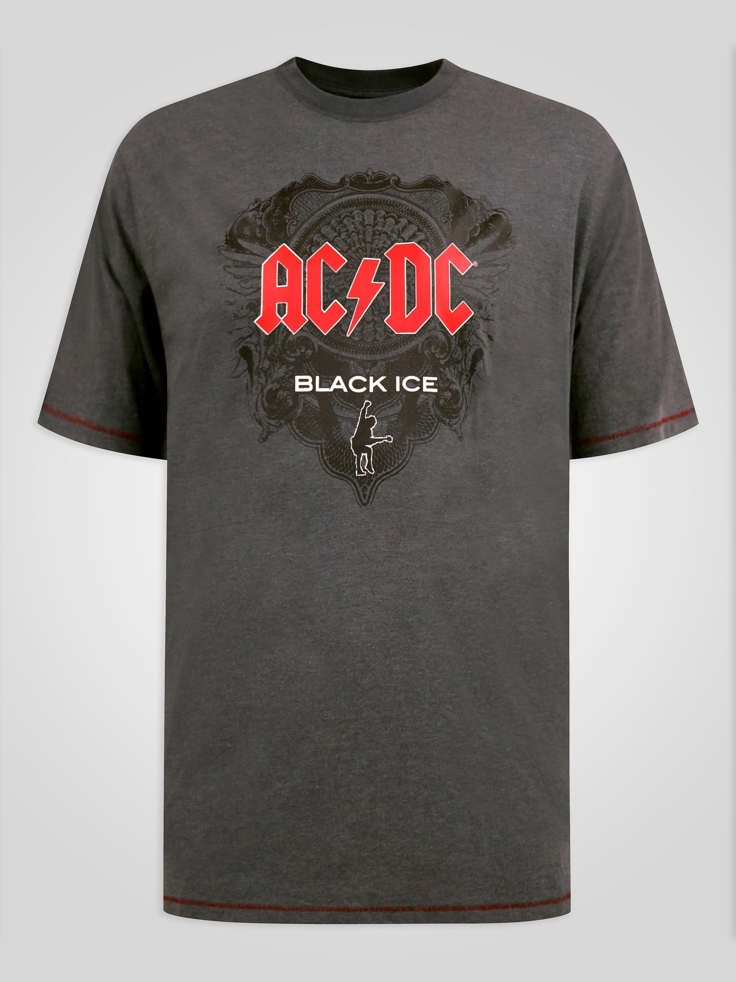 CLYDEBANK -D555 Charcoal Marl Official Licensed Acdc Black Ice Printed T-Shirt