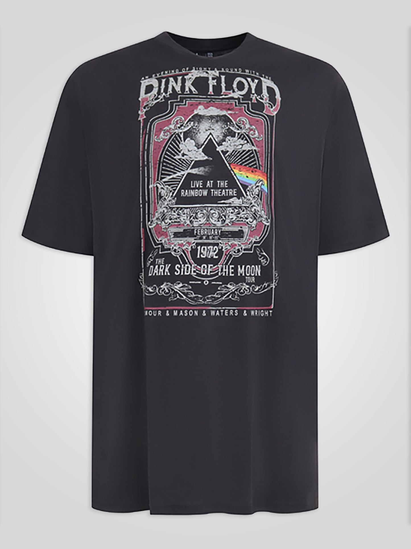 BLACKPOOL -D555 Washed Black Official Licensed Pink Floyd Printed T-Shirt