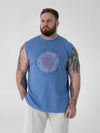 REEVES -D555 Blue Marl South Beach Miami Printed Sleeveless T-Shirt