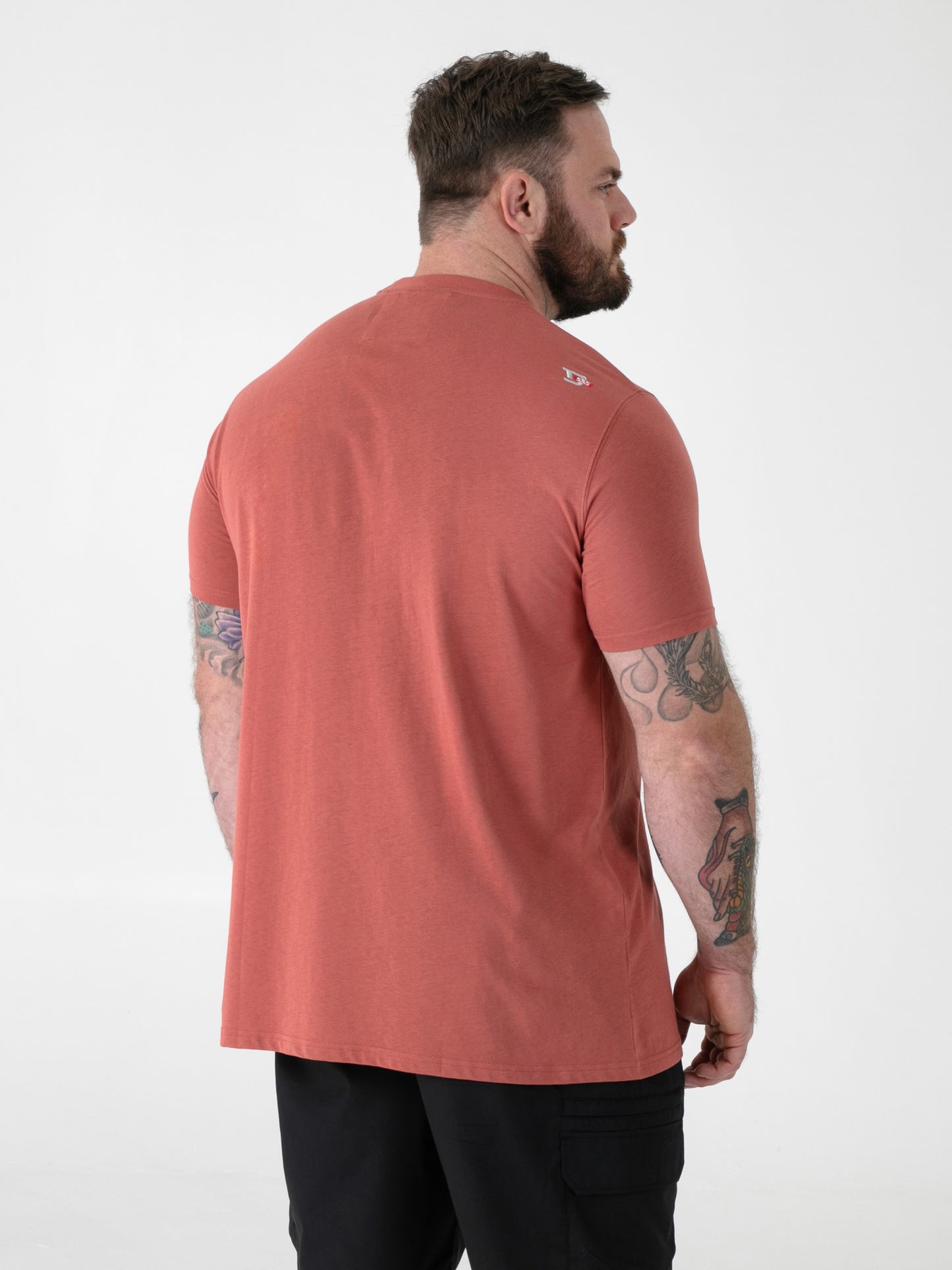 TITCHMARSH -D555 Brick Red Florida Surfin' Tonal Printed Crew Neck T-Shirt