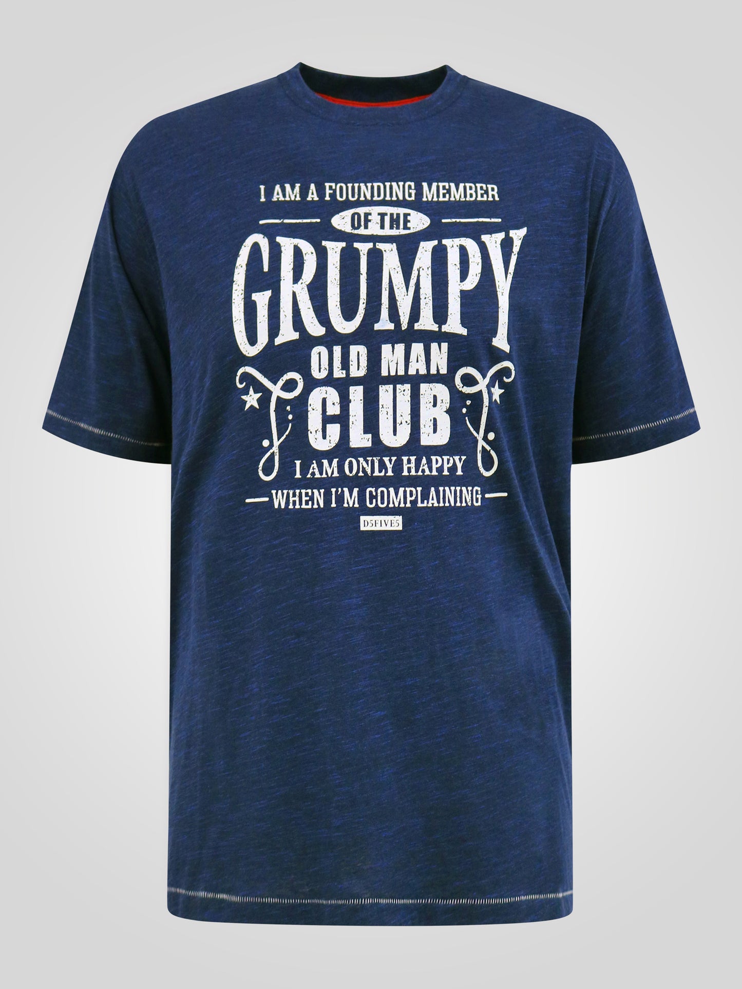 COOPER -D555 Navy Reno Grumpy Old Man Printed Crew Neck T-Shirt