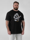 MACFARLAN -D555 Washed Black Gorilla Playing Guitar Printed Crew Neck T-Shirt