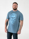 MILLER -D555 Light Teal Bearded Skull Printed Crew Neck T-Shirt