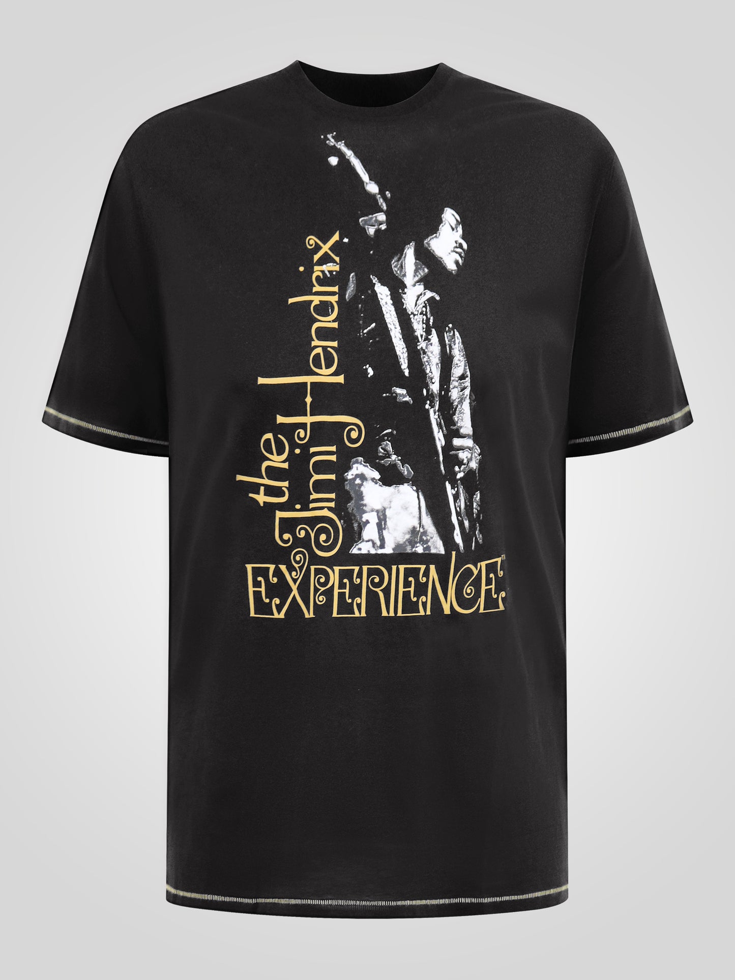 STOKES -D555 Black Official Licensed Jimi Hendrix Experience Printed Crew Neck T-Shirt