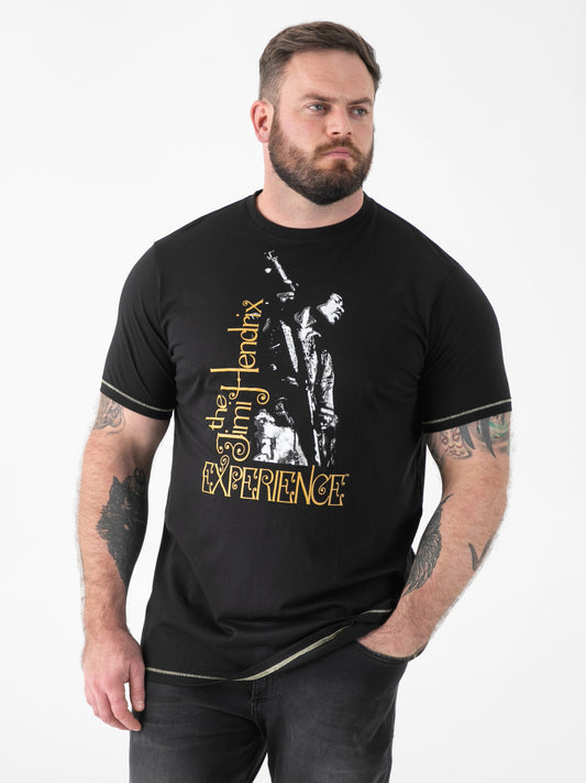 STOKES -D555 Black Official Licensed Jimi Hendrix Experience Printed Crew Neck T-Shirt