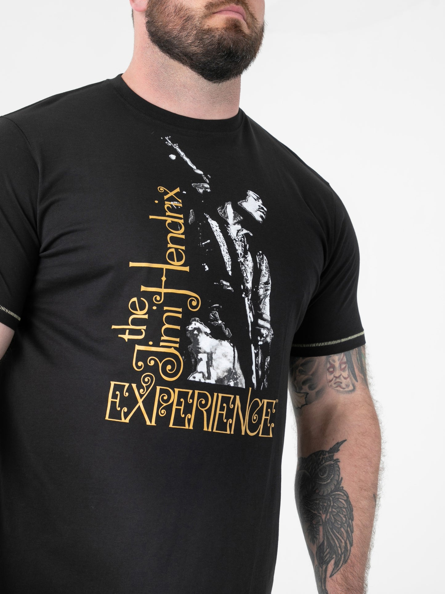 STOKES -D555 Black Official Licensed Jimi Hendrix Experience Printed Crew Neck T-Shirt