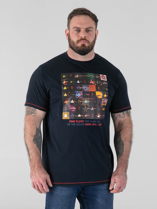 OTTO -D555 Dark Navy Official Licensed Pink Floyd 50th Anniversary Printed T-Shirt