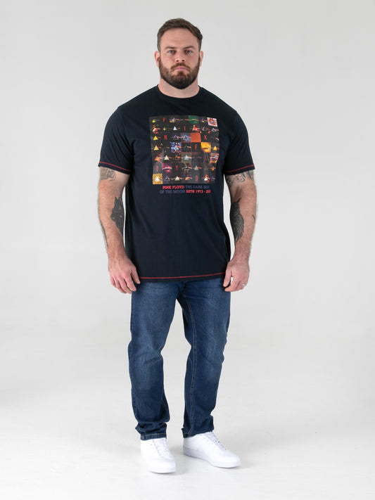 OTTO -D555 Dark Navy Official Licensed Pink Floyd 50th Anniversary Printed T-Shirt