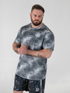 WATSON -D555 Grey Dry Wear Light Weight AOP Crew Neck T-Shirt