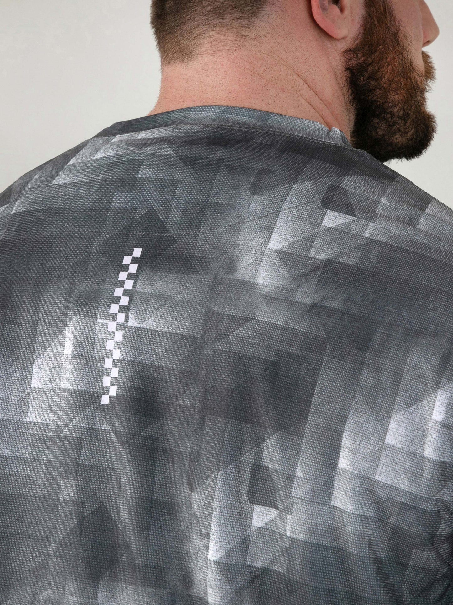 WATSON -D555 Grey Dry Wear Light Weight AOP Crew Neck T-Shirt