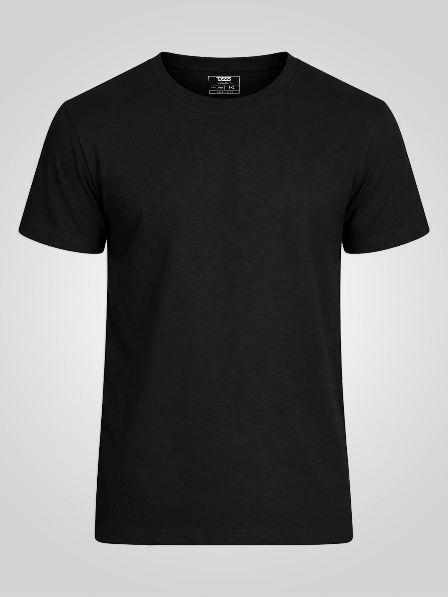 SMARTLY1-D555 Black Five Pack Combed Cotton Crew Neck T-Shirt