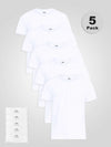 SMARTLY 2-D555 White Five Pack Combed Cotton Crew Neck T-Shirt