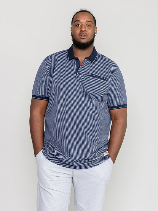 MARLESFORD -D555 Navy Blue All Over Printed Polo Shirt
