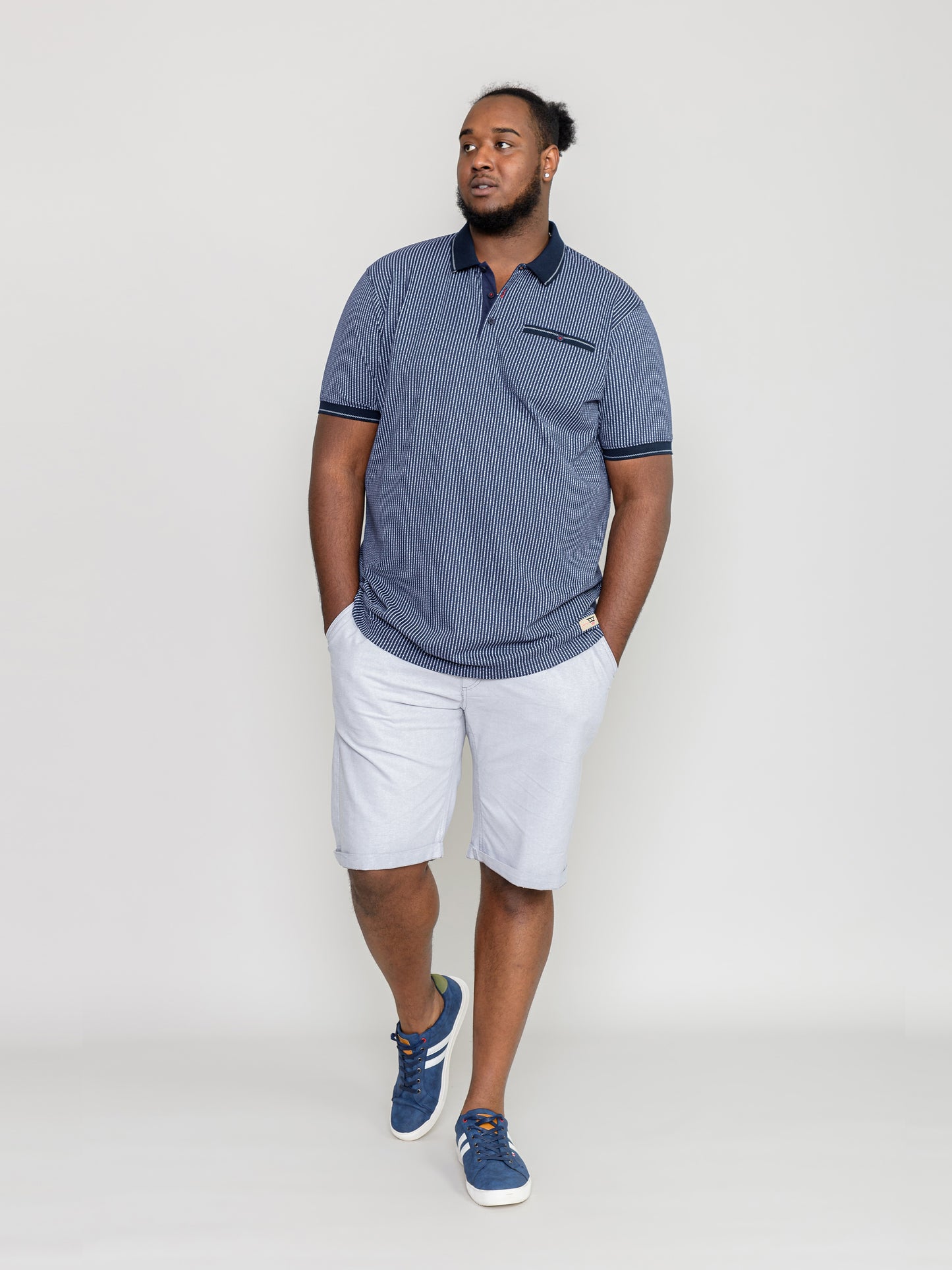 MARLESFORD -D555 Navy Blue All Over Printed Polo Shirt