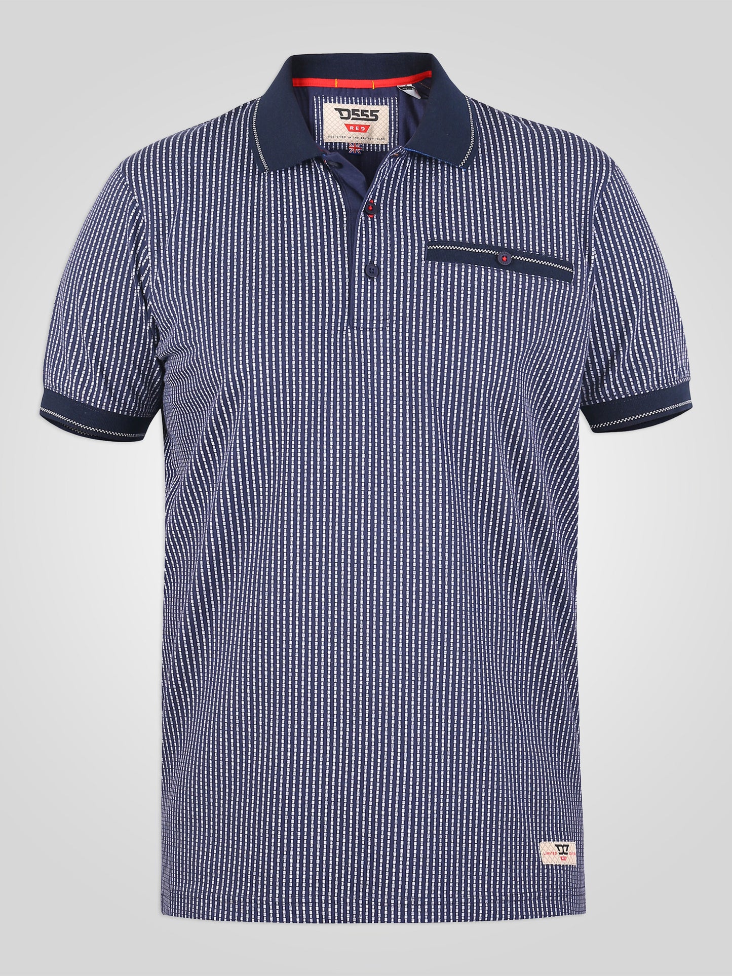 MARLESFORD -D555 Navy Blue All Over Printed Polo Shirt