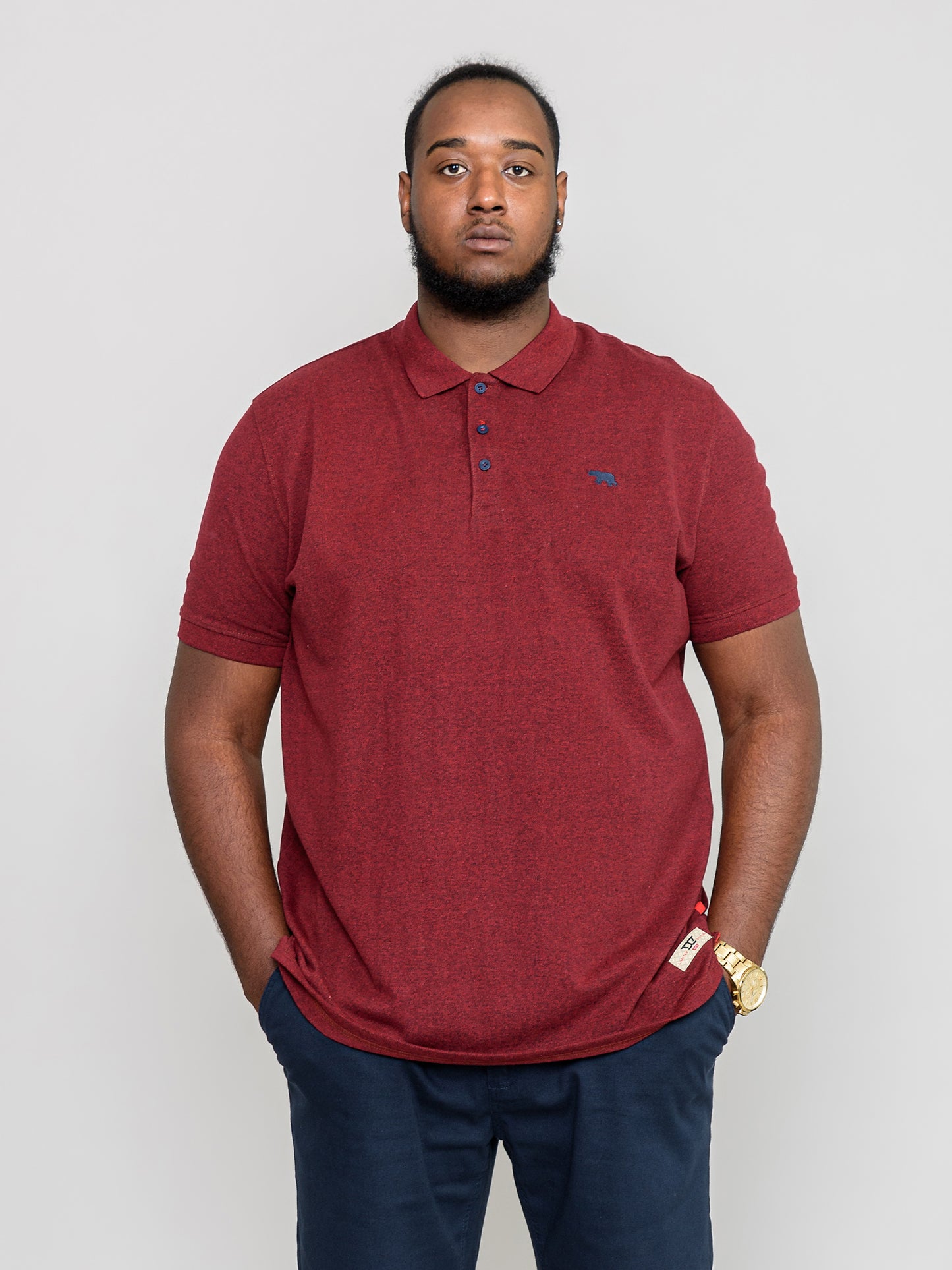 WINCHESTER 1-D555 Red Twist Red Twisted Polo with Chest Emb