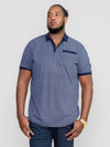 AXFORD -D555 Navy Blue All Over Print Jersey Polo Shirt with Chest Pocket