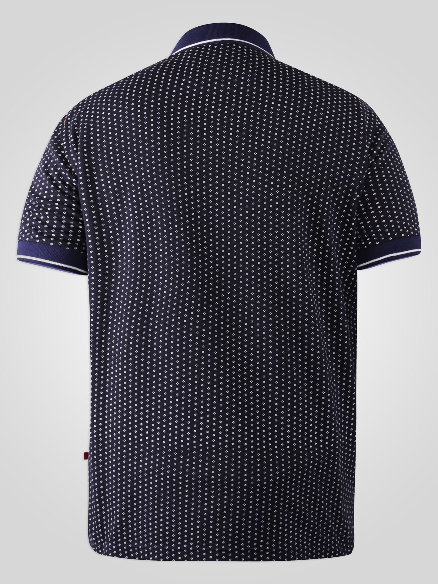 BATTERSEA -D555 Navy Blue All Over Print Polo Shirt with Chest Embroidery