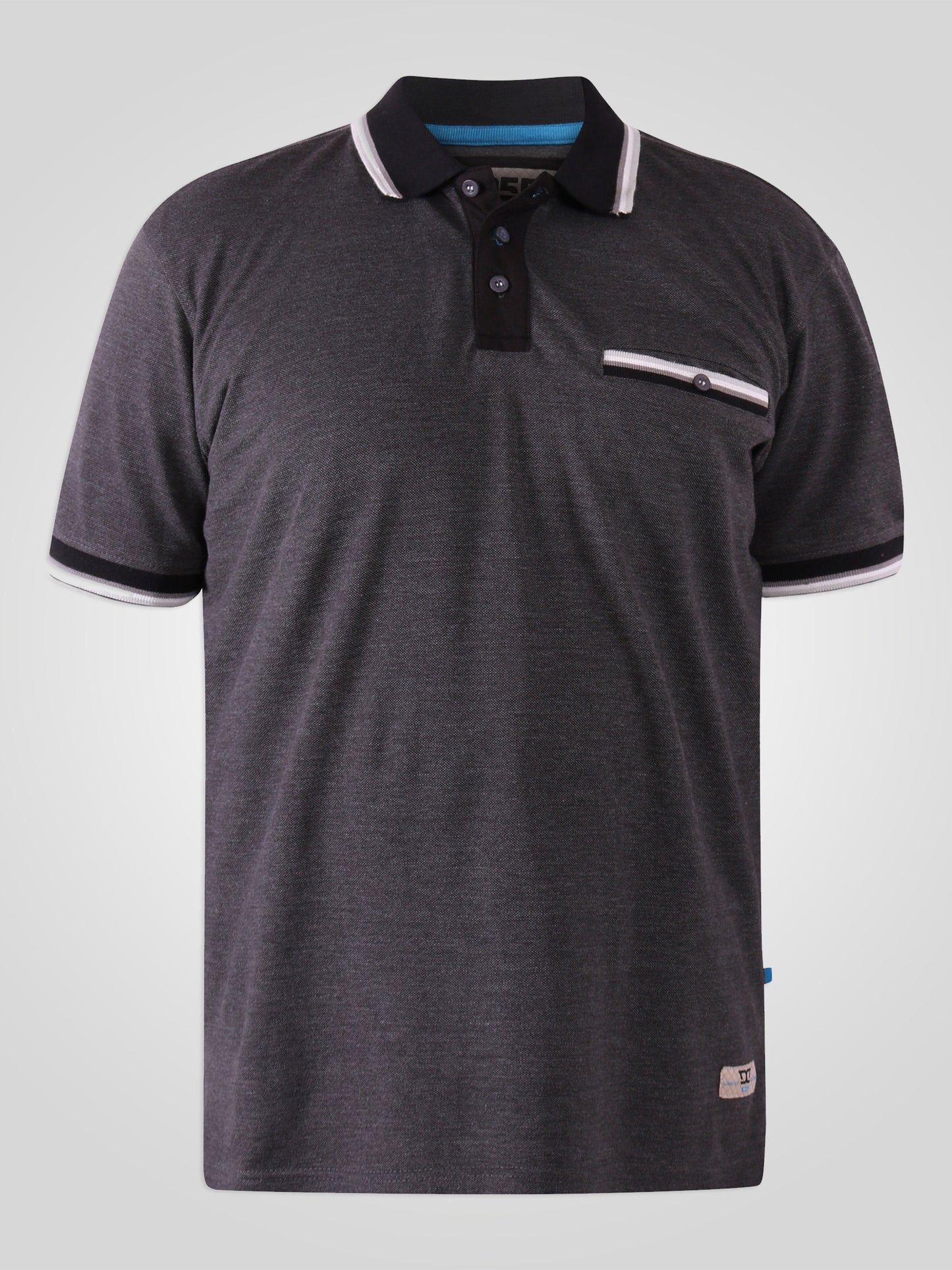 WESTBOURNE -D555 Charcoal Marl Pique Polo Shirt with Ribbed Chest Pocket