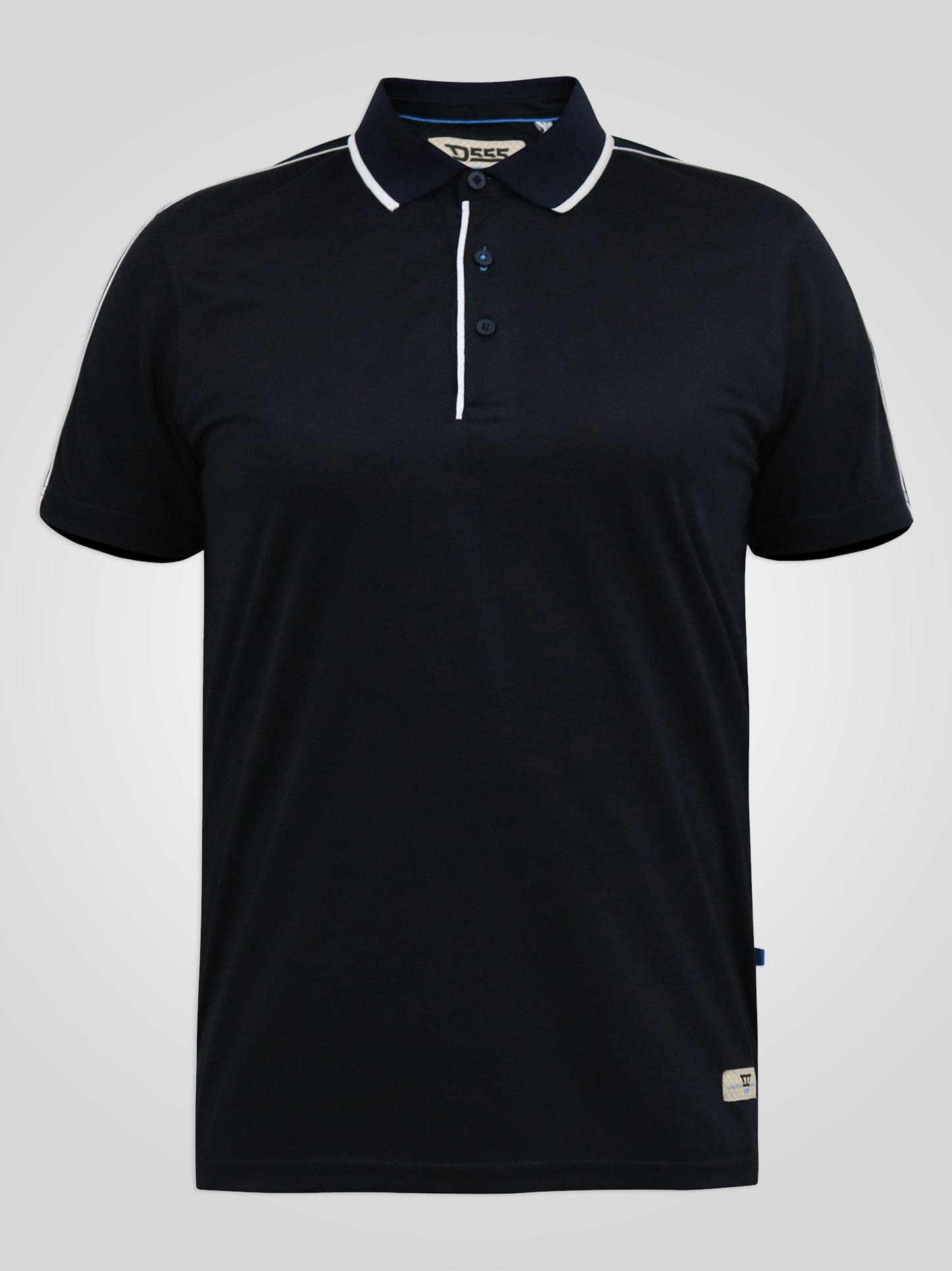 SUSSEX -D555 Dark Navy Blue Jersey Polo Shirt with Piping Detail
