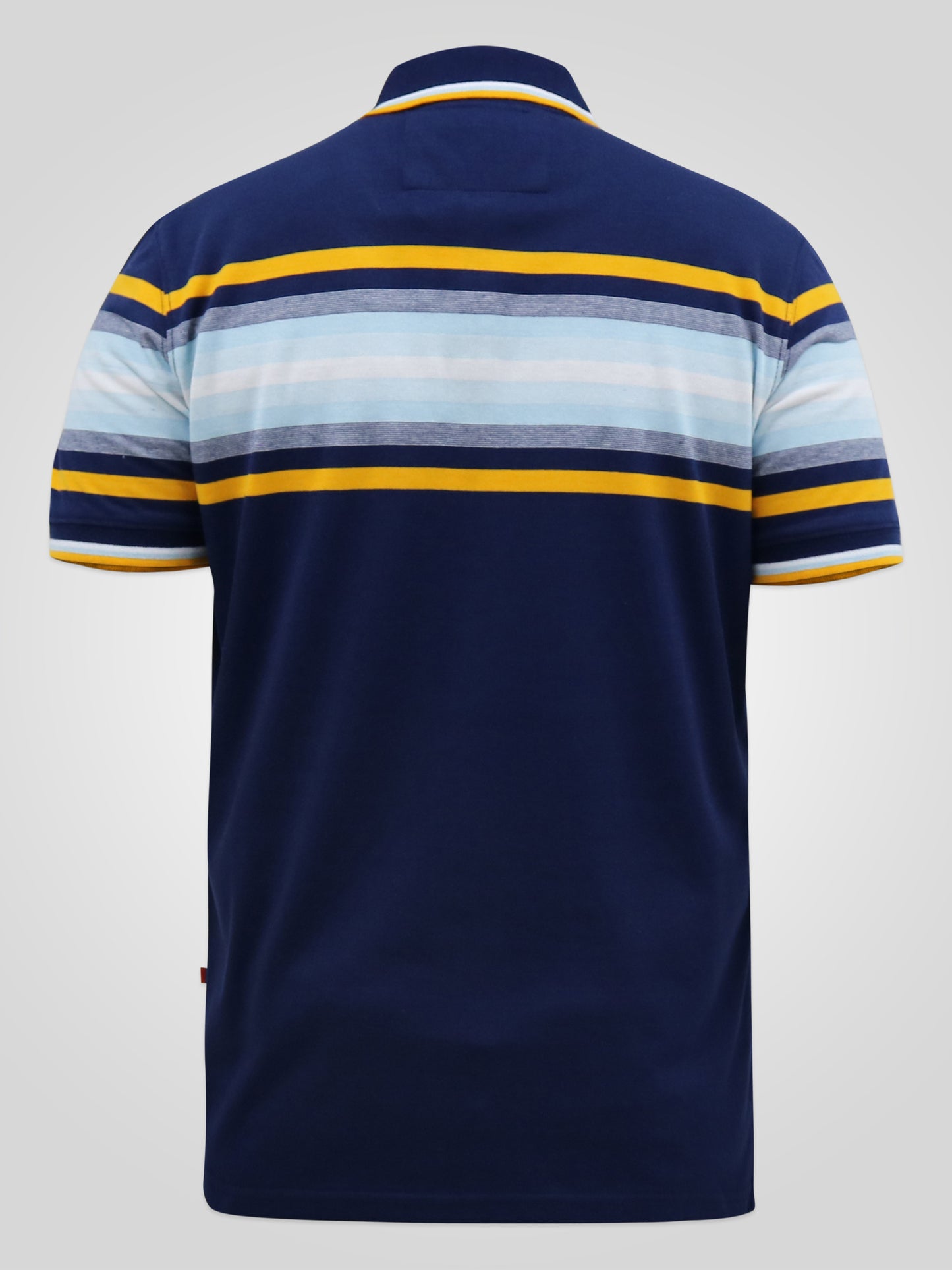 PELDON -D555 Denim Blue Marl Chest Stripe Jersey Polo Shirt