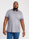 MERSEA -D555 Grey Marl Pique Polo Shirt with Chest Embroidery