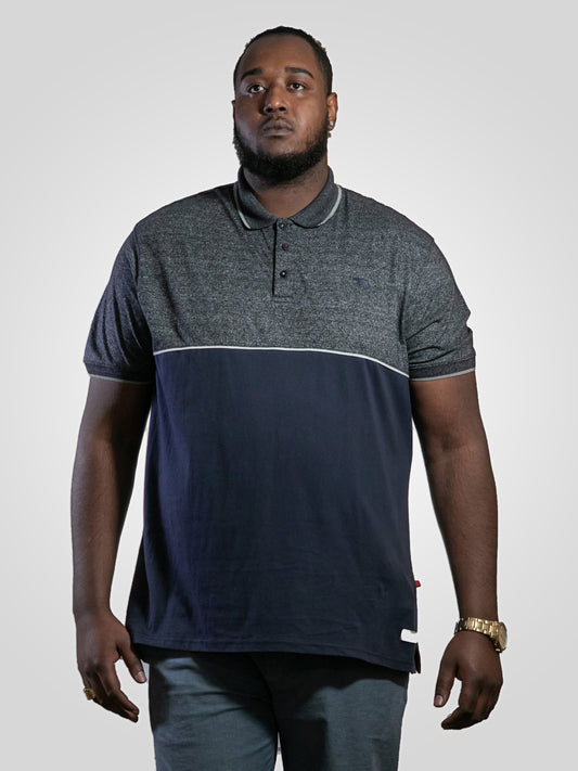 JAYWICK -D555 Navy Blue Cut and Sew Polo with Embroidery Sleeve Badge