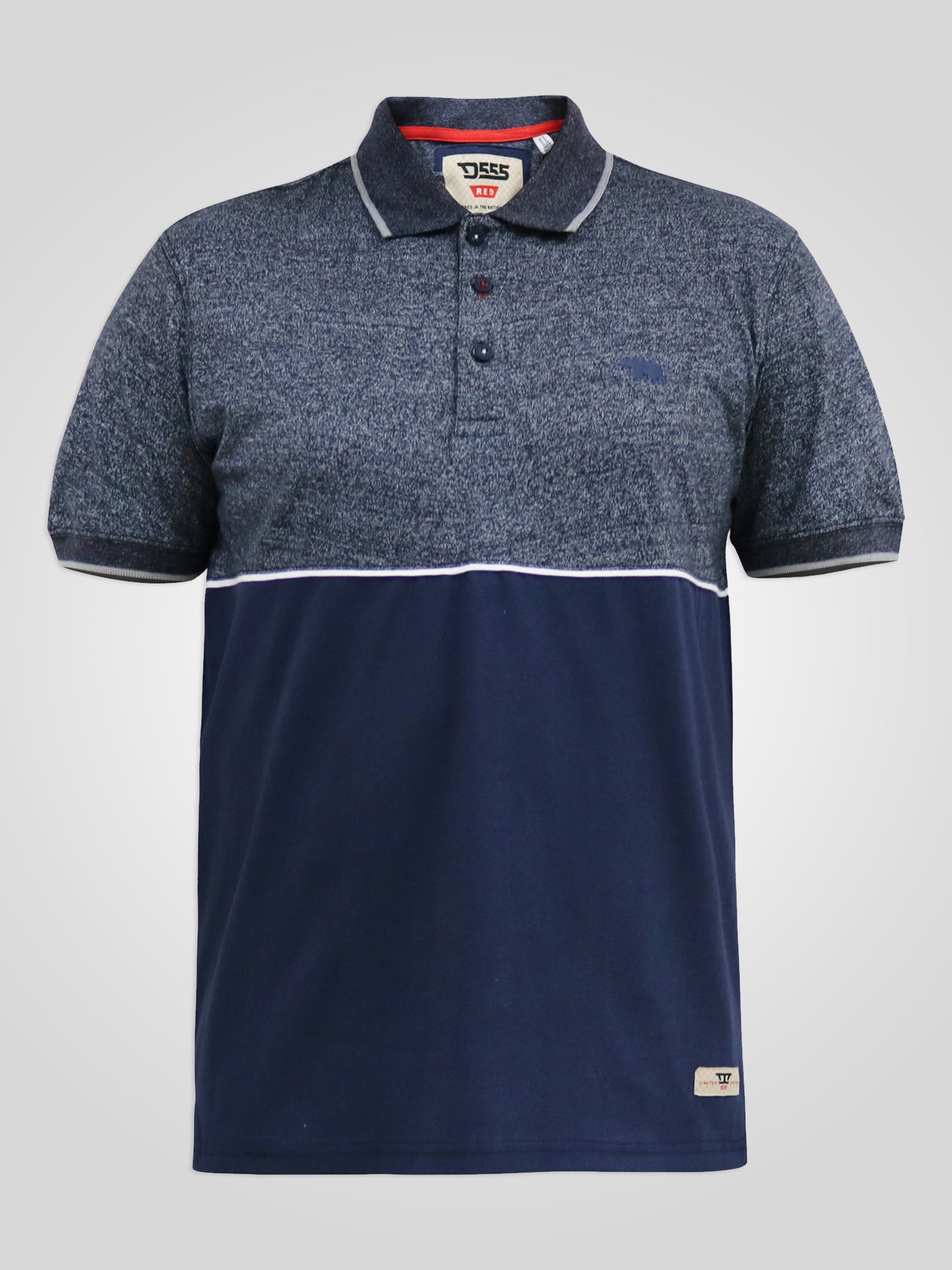 JAYWICK -D555 Navy Blue Cut and Sew Polo with Embroidery Sleeve Badge