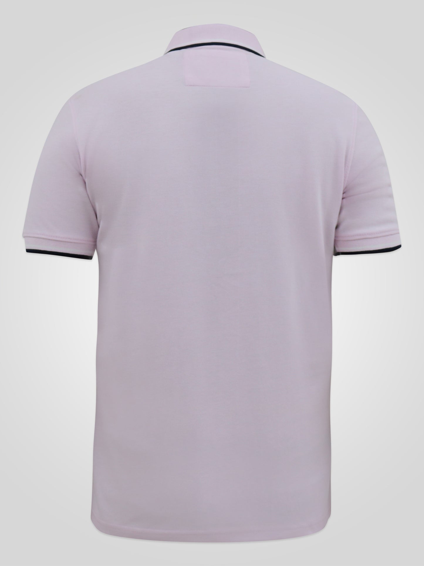 HAMFORD 2 -D555 Pink Pique Polo Shirt with 2 Colour Rib Tipping On Collar