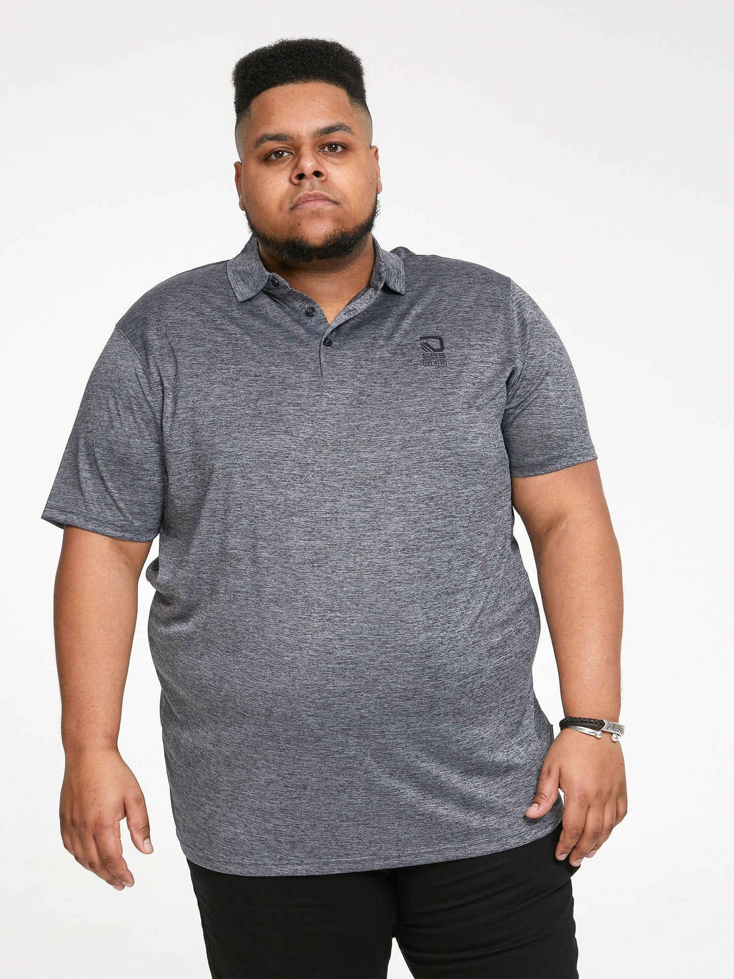 HATFORD -D555 Charcoal Dry Wear Polyester Open Cuff Polo